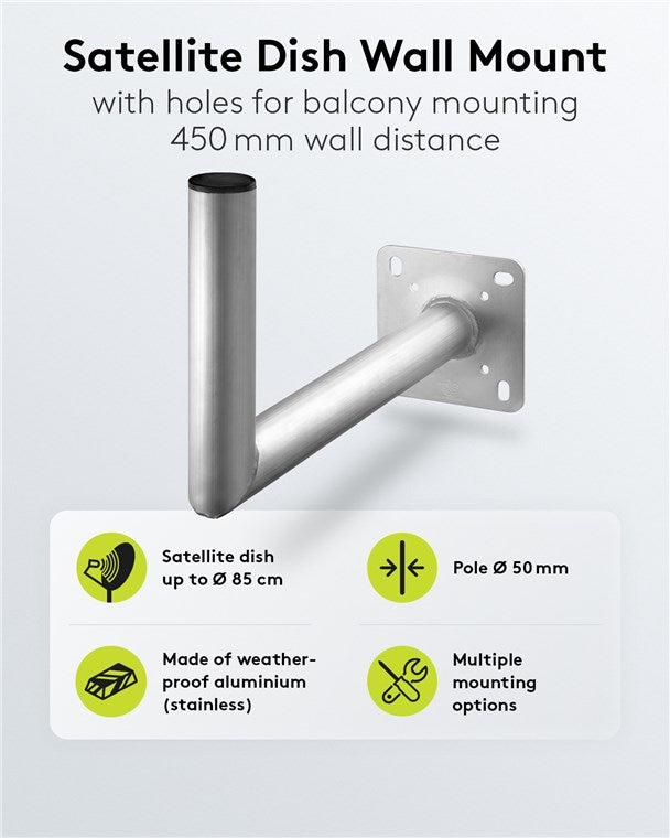 Goobay Aluminium Satellite Dish Wall Mount