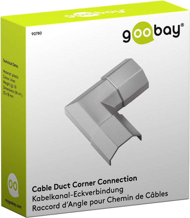 Goobay Cable Duct Corner Connection 33mm for Extending Cable Ducts