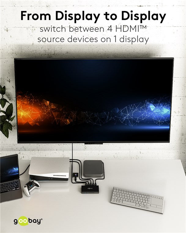 GOOBAY HDMI Switch 4 to 1 with Audio Output (4K @ 60 Hz)
