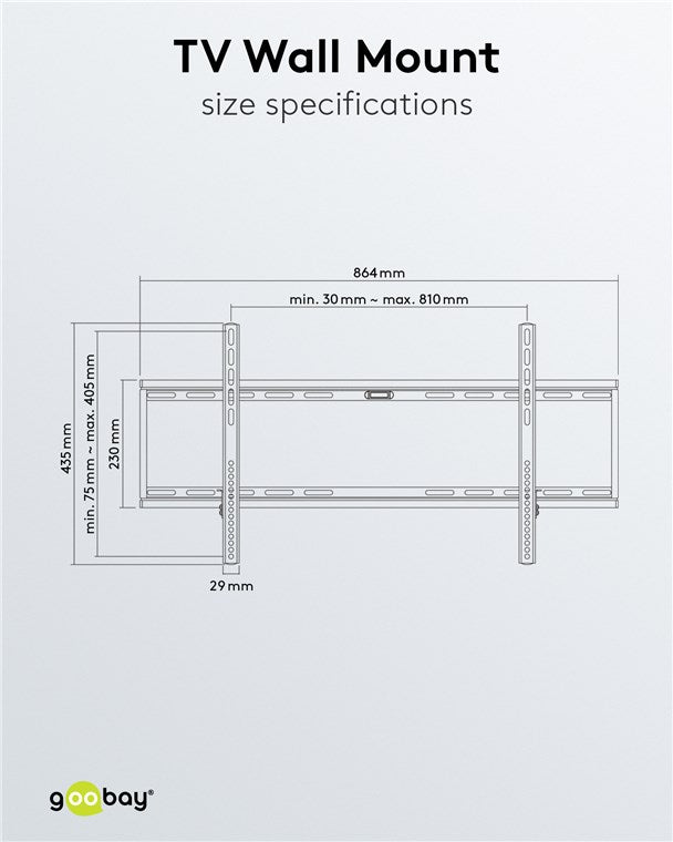 Goobay TV wall mount Basic FIXED (XL) 43" to 100"