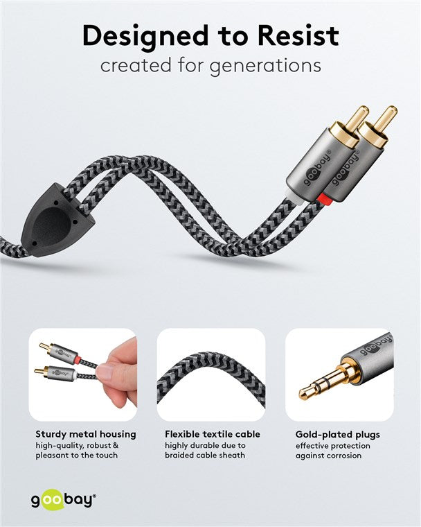 Goobay 3.5mm Jack to RCA Audio Adapter Cable