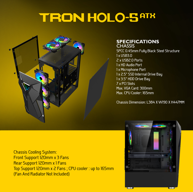 Armaggeddon Tron Holo-5 ATX Gaming Case