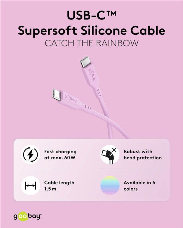 Goobay USB-C Silicone 1.5m Charging Cable