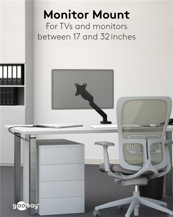 Goobay Monitor Mount with Gas Spring for monitors between 17" and 32"