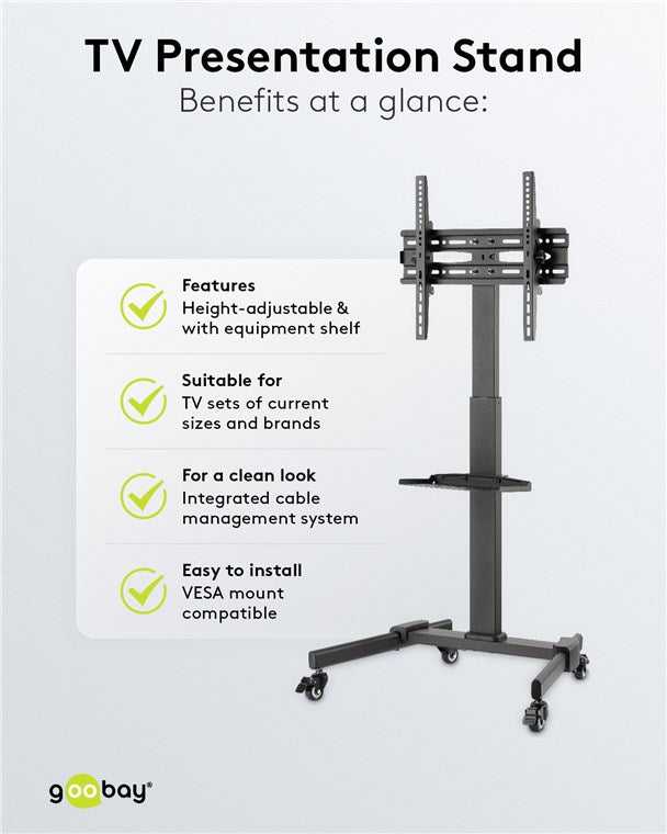 Goobay TV Presentation Stand Basic (Size L) for TVs or monitors between 37" and 70"