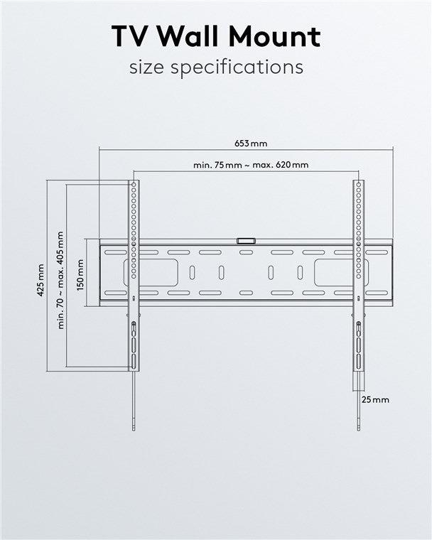 Goobay TV Wall Mount Pro FIXED (L) for TV Sets from 37" to 70" up to 50 kg