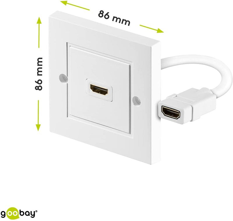 Goobay HDMI Gold-Plated Wall Socket - White