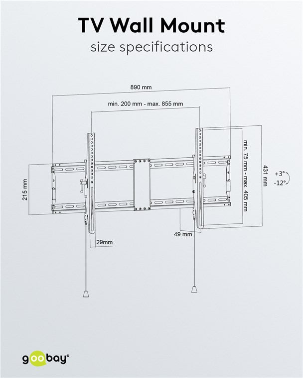 Goobay TV wall mount Pro TILT (XL) for TVs from 43 to 100" tiltable up to 70 kg