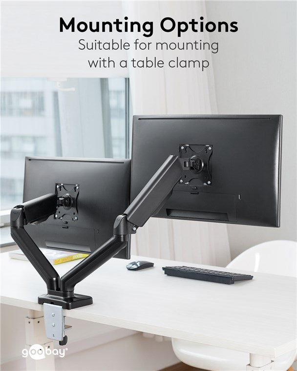 Goobay Double Monitor Mount with Gas Spring for monitors between 17" and 32"