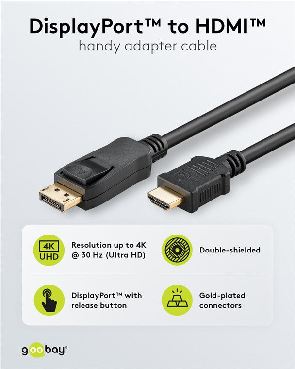 Goobay DisplayPort to HDMI Adapter Cable