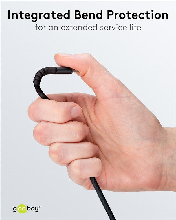 Goobay USB-C Supersoft Textile 1m Cable with Metal Plugs