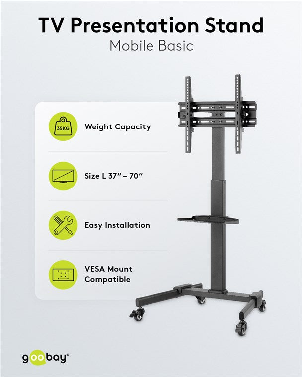 Goobay TV Presentation Stand Basic (Size L) for TVs or monitors between 37" and 70"