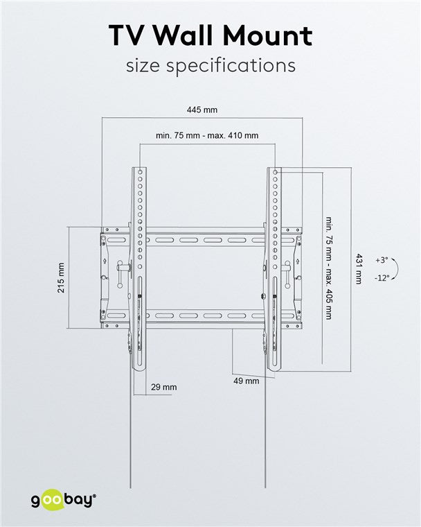 Goobay TV Wall Mount Pro TILT (M) for TVs from 32" to 55" to 70 kg