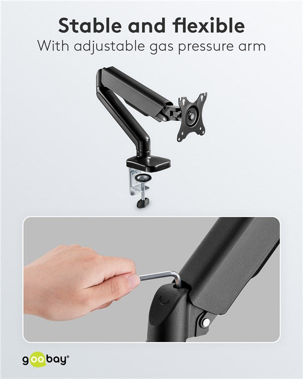 Goobay Monitor Mount with Gas Spring for monitors between 17" and 32"