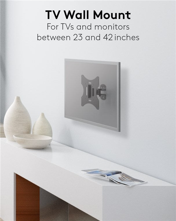 Goobay TV Wall Mount Basic FIXED (Size S) for TVs from 23" to 42", Tilt and Swivel