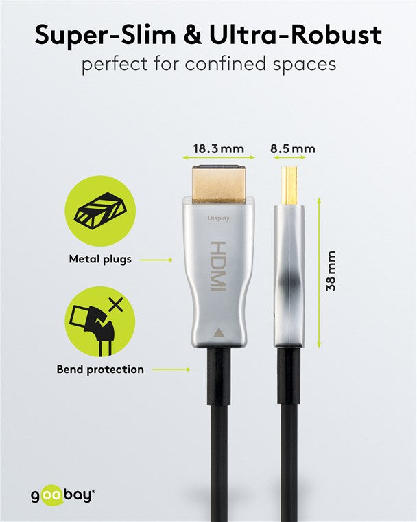 Goobay Optical Hybrid HDMI (AOC) Cable with Ethernet (4K@60Hz)