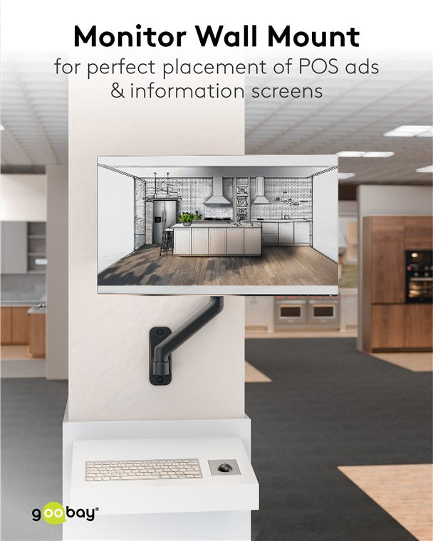 Goobay Single Monitor Wall Mount from 17" to 32"