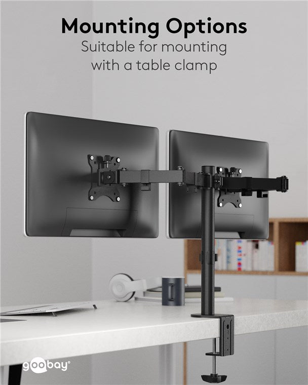 GOOBAY Dual Monitor Mount Flex for Monitors between 17" and 32"