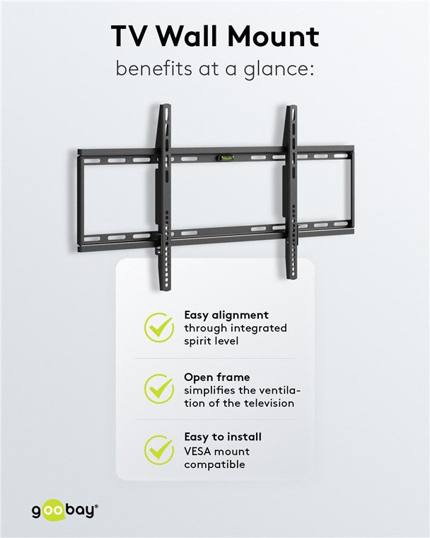 Goobay TV wall mount Basic FIXED (XL) 43" to 100"