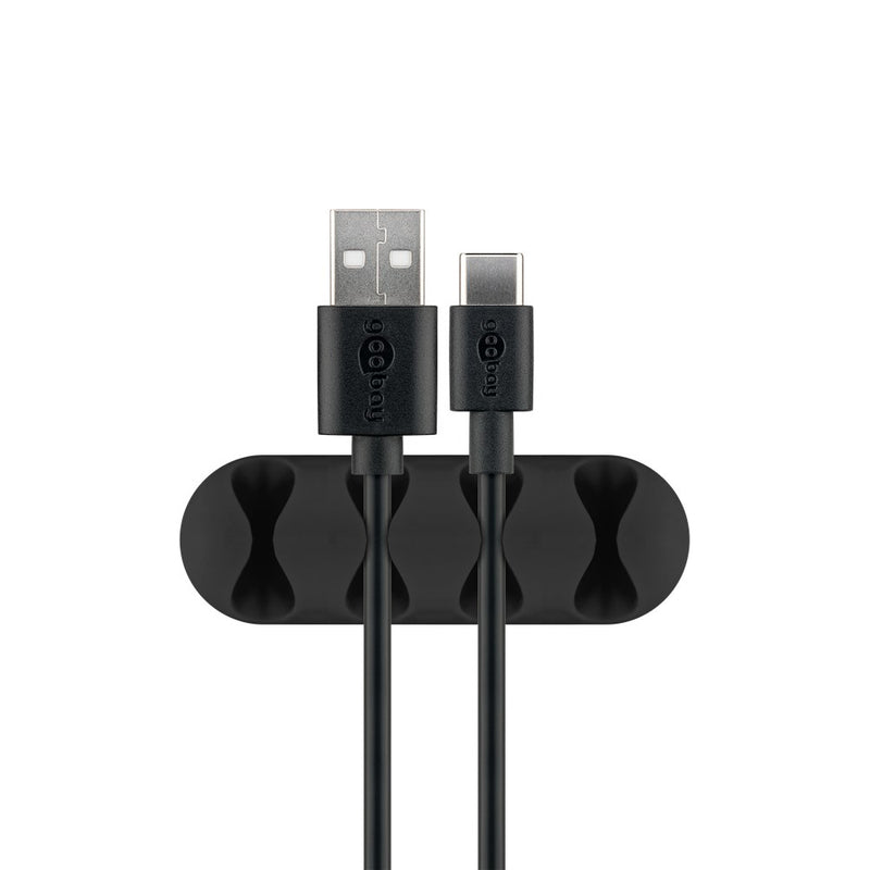 Goobay Cable Management 4 Slots 2-Piece Set - Black