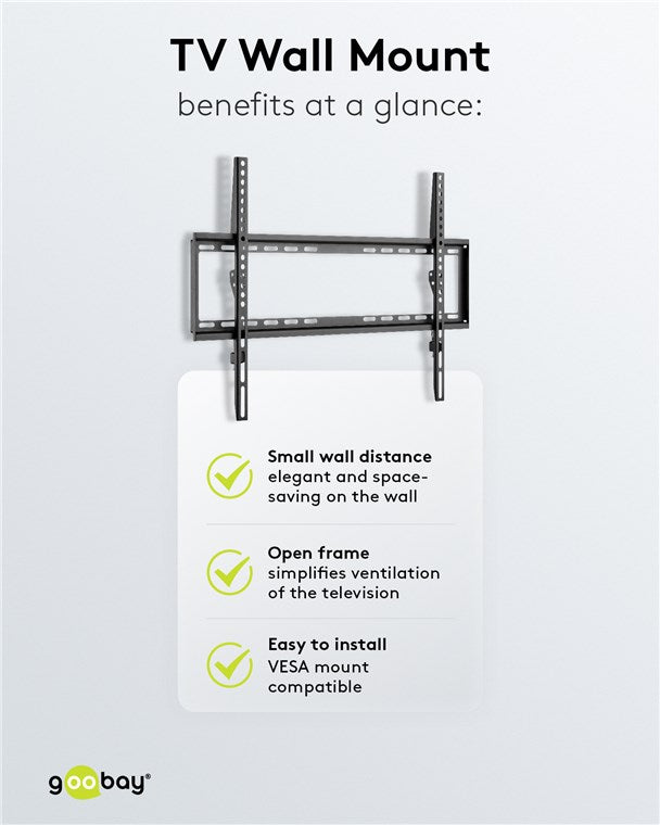Goobay TV wall mount Basic FIXED (L) for TVs from 37" to 70"