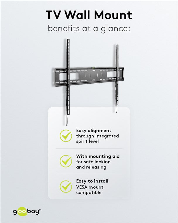 Goobay TV Wall Mount Pro FIXED (XL) for TV Sets from 43" to 100" up to 75kg