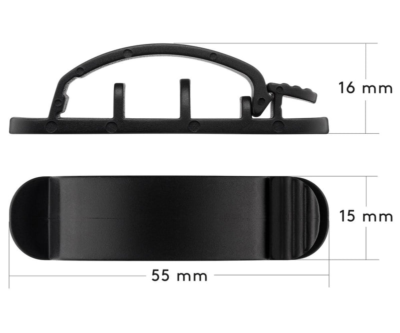 Goobay Cable Management Clip 3 Slots 3-Piece Set - Black