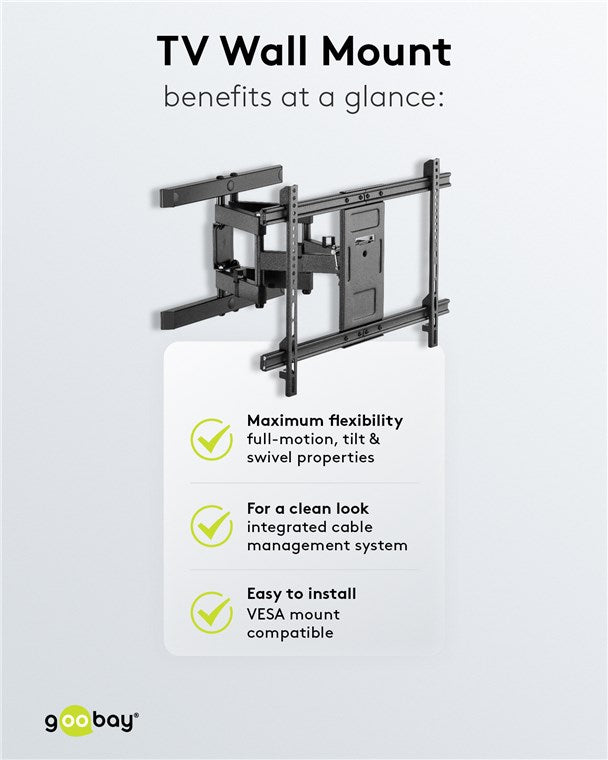 Goobay TV wall mount Pro FULLMOTION (L) for TVs from 37" to 70" up to 60kg