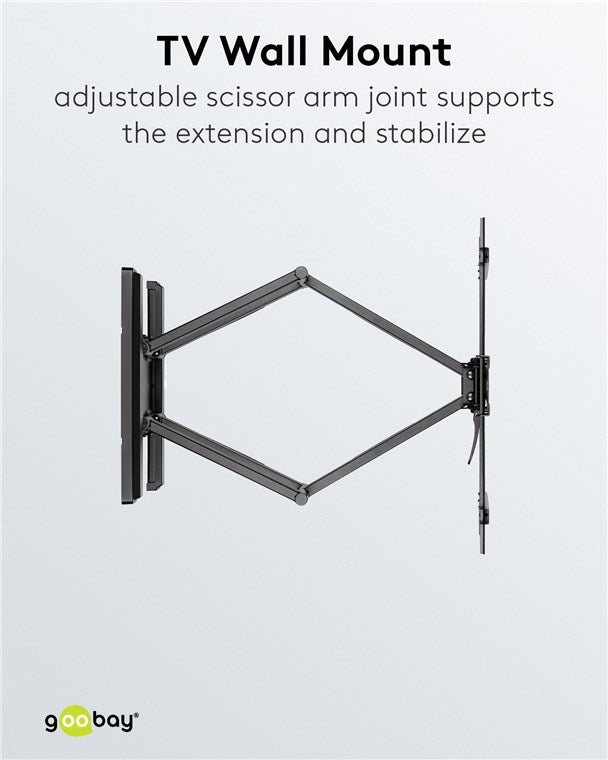 Goobay TV wall mount Pro FULLMOTION (L) wide Range for TVs from 37" to 70" up to 70 kg