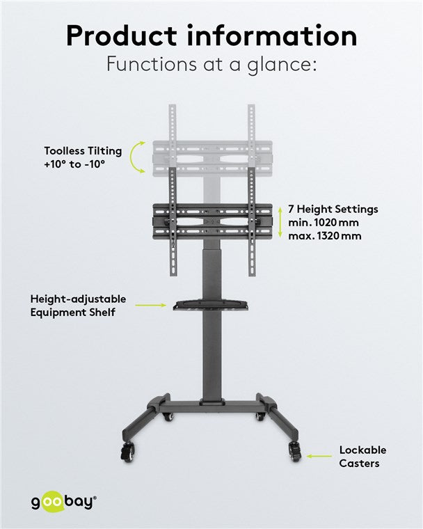 Goobay TV Presentation Stand Basic (Size L) for TVs or monitors between 37" and 70"