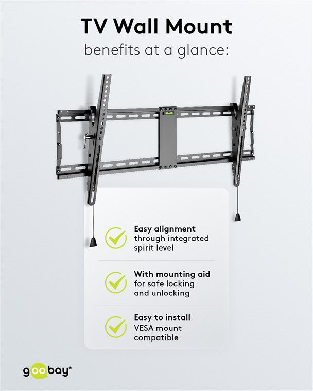 Goobay TV wall mount Pro TILT (XL) for TVs from 43 to 100" tiltable up to 70 kg