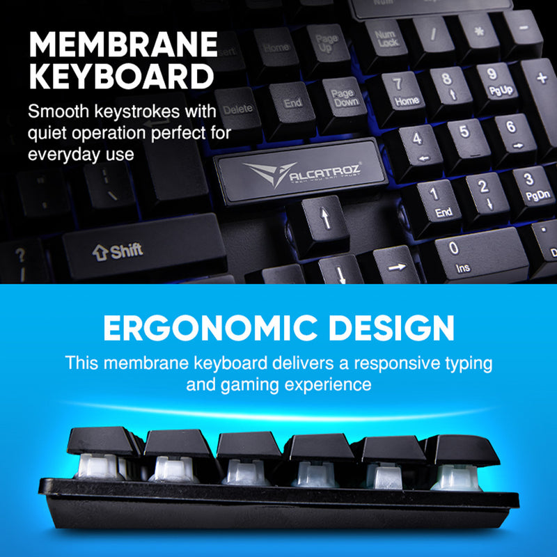 Alcatroz X-Craft Basecamp 4-in-1 Wired Gaming Combo