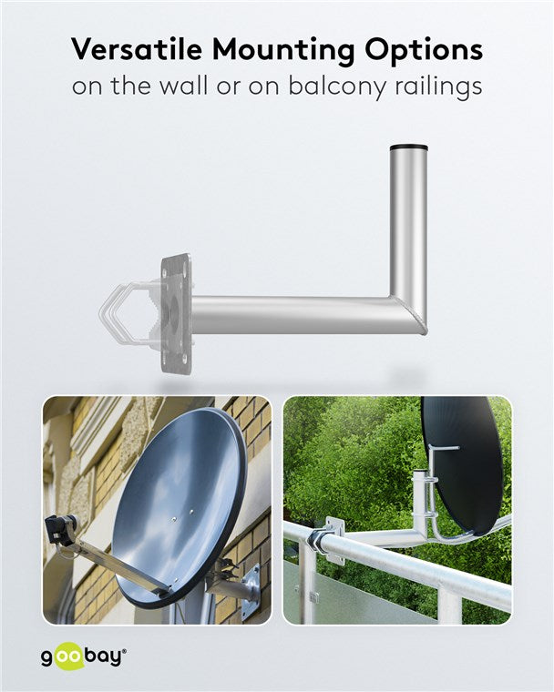 Goobay Aluminium Satellite Dish Wall Mount