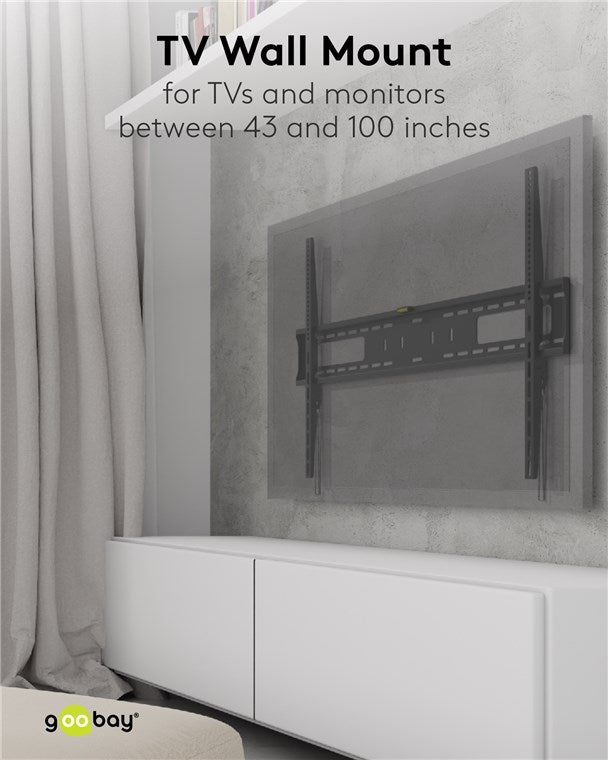 Goobay TV Wall Mount Pro FIXED (XL) for TV Sets from 43" to 100" up to 75kg