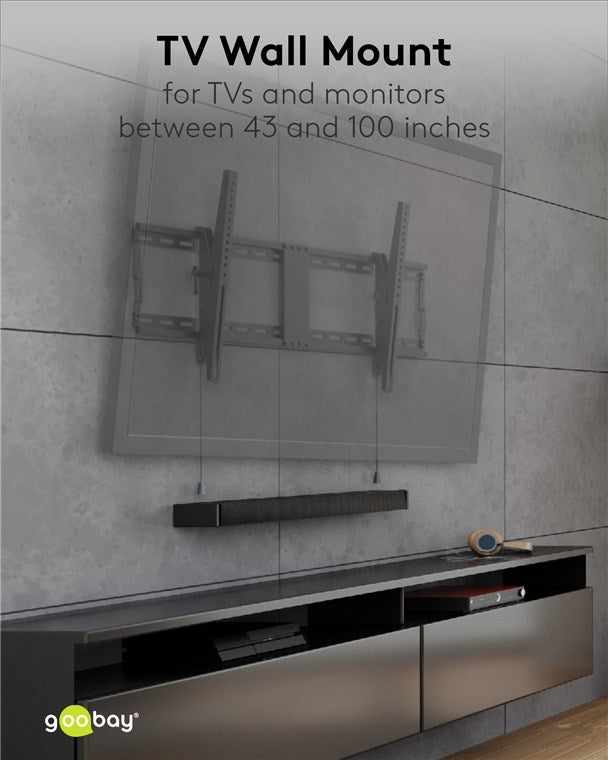 Goobay TV wall mount Pro TILT (XL) for TVs from 43 to 100" tiltable up to 70 kg
