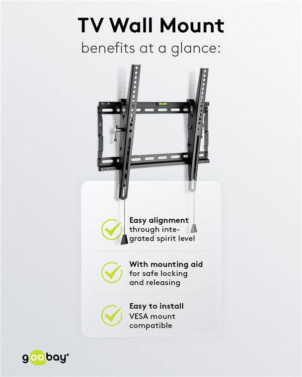 Goobay TV Wall Mount Pro TILT (M) for TVs from 32" to 55" to 70 kg
