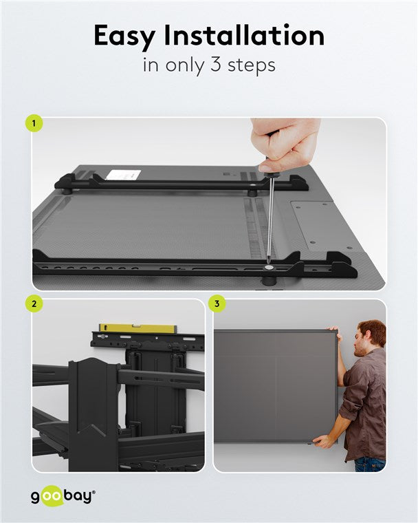 Goobay TV wall mount Pro FULLMOTION (L) wide Range for TVs from 37" to 70" up to 70 kg