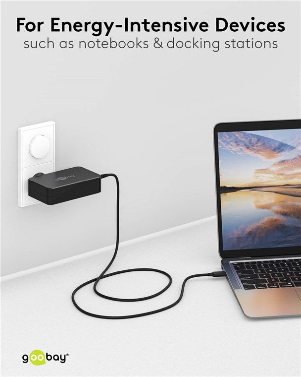 Goobay USB-C 90w Charger for Laptops - Black