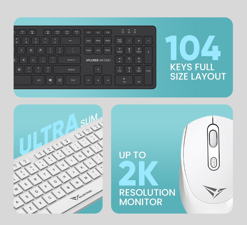 Alcatroz Xplorer Air 3300 Wireless Keyboard and Mouse