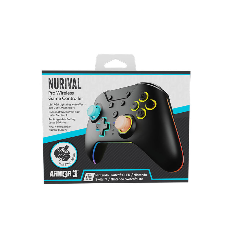 Armor3 NuRival Wireless Hall Effect Stick Game Controller For Switch - Blue/Orange