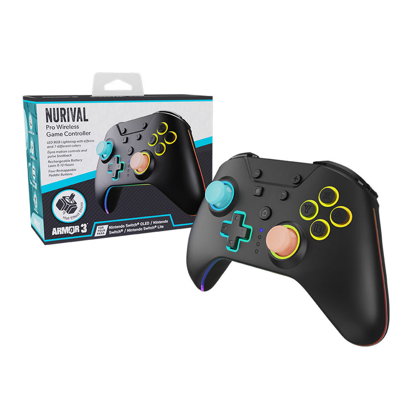 Armor3 NuRival Wireless Hall Effect Stick Game Controller For Switch - Blue/Orange