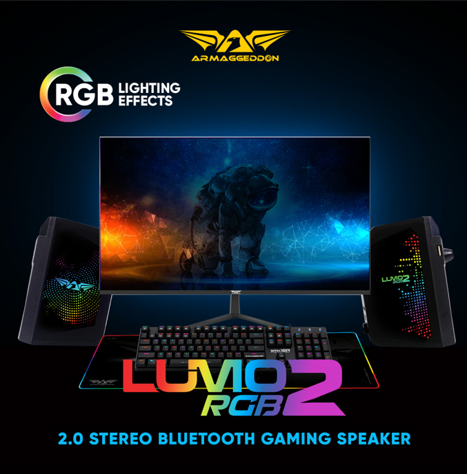 Armaggeddon Lumo 2 RGB 2.0 Stereo Bluetooth Gaming Speakers