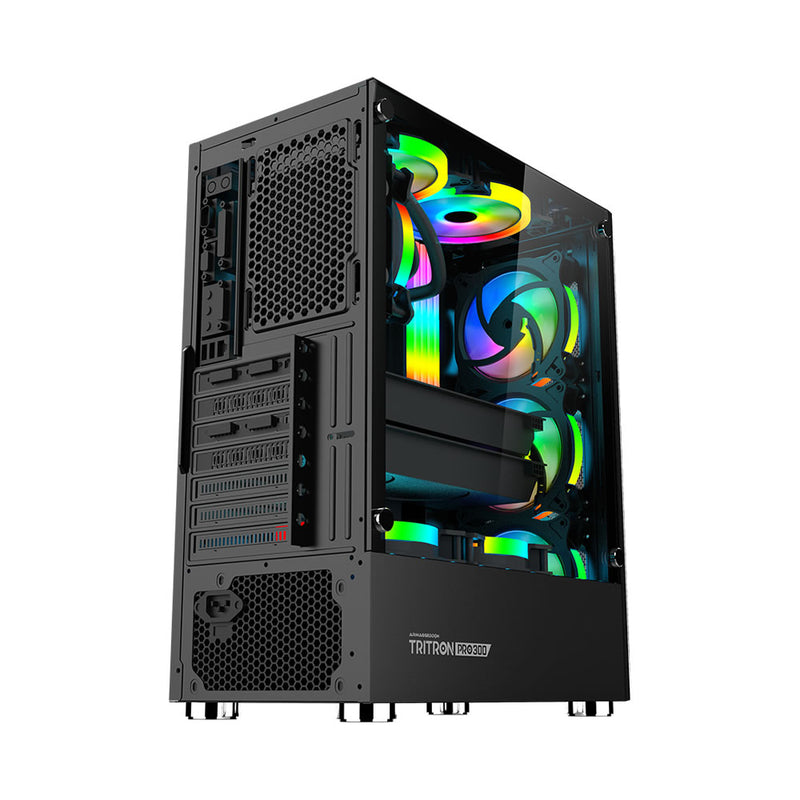 Armaggeddon Tritron Pro 300 ATX Gaming Case with 3x ARGB Fans - Black