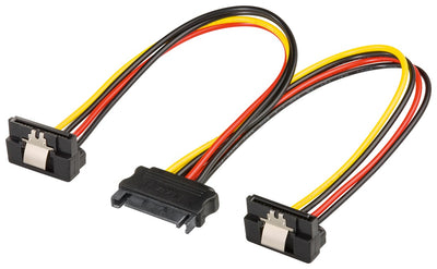GOOBAY SATA 1x Male to 2x Female 90° PC Y Power Cable