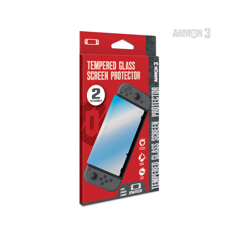 Armor3 Tempered Glass Screen Protector 2 Pack For Nintendo Switch