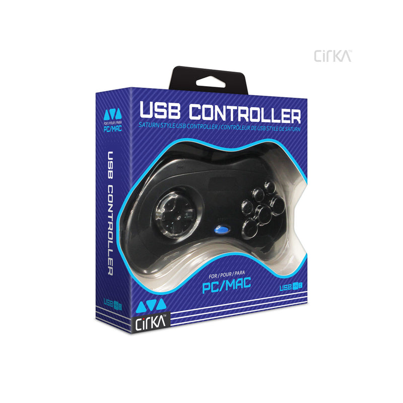 Cirka Saturn-Style USB Controller for PC/ Mac - Black