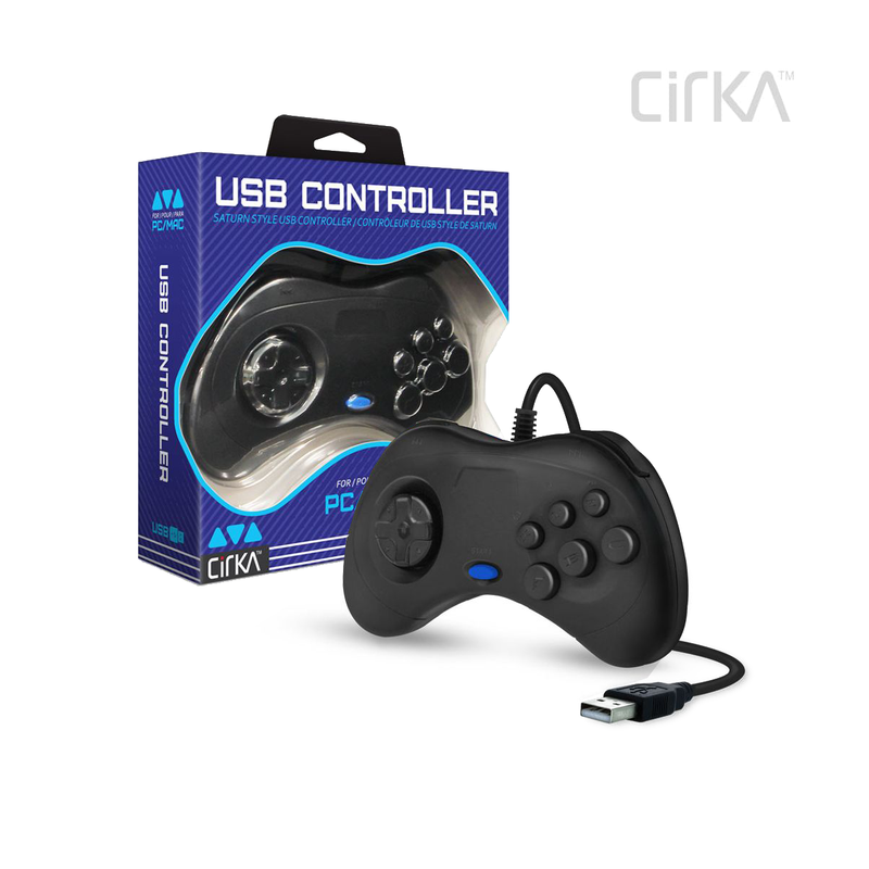 Cirka Saturn-Style USB Controller for PC/ Mac - Black