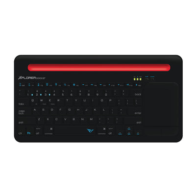 Alcatroz Xplorer Dock 2 Bluetooth Wireless Keyboard with Multi-Touch Trackpad - Black/Red