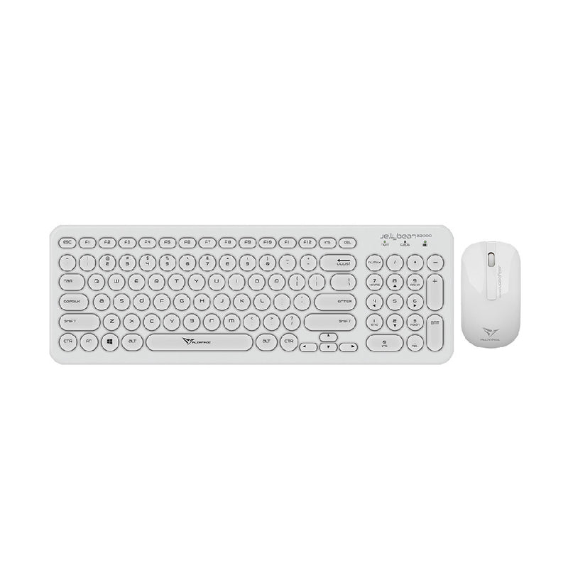 Alcatroz A2000 Jellybean Wireless Keyboard and Mouse Combo - White