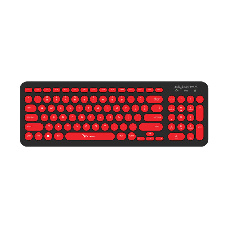 Alcatroz A2000 Jellybean Wireless Keyboard and Mouse Combo - Black/Red